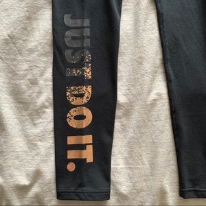 Rose gold “Just Do It” Nike Leggings